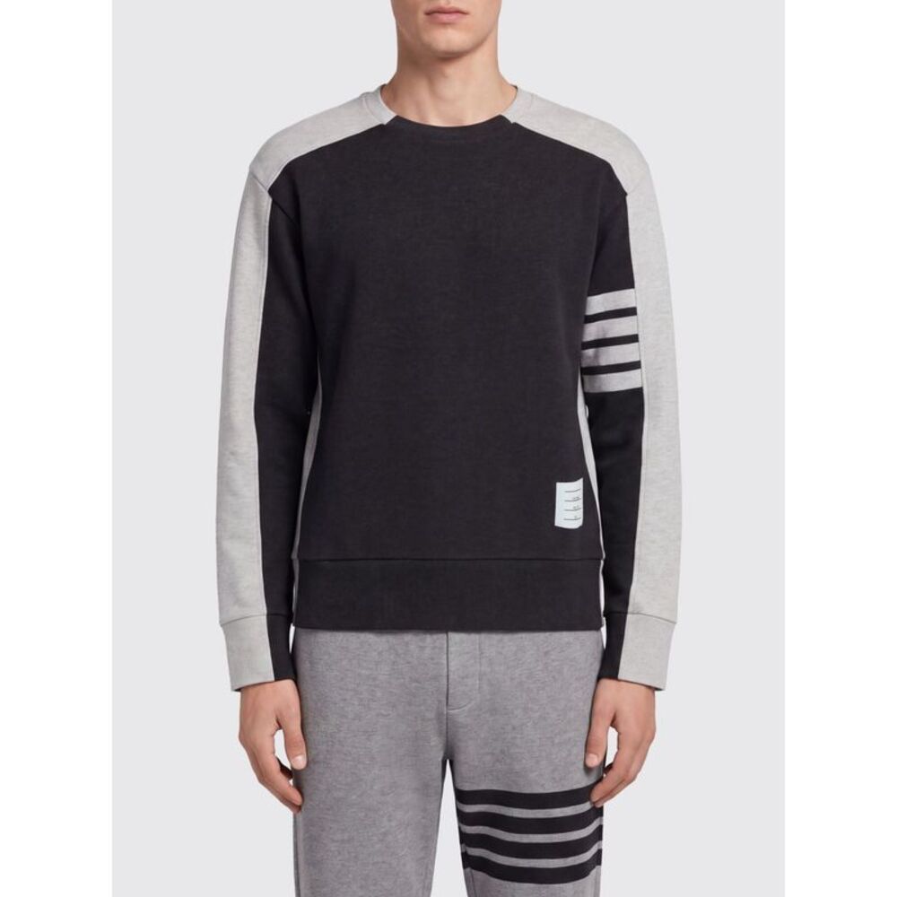 Thom Browne Men Striped 4-Bar Cotton Sweatshirt Thom Browne